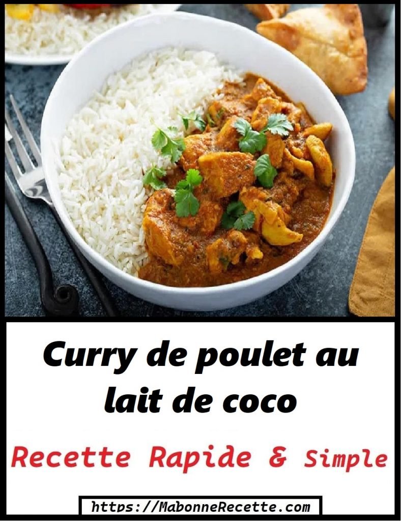 Riz blanc a la sauce au poulet et curry