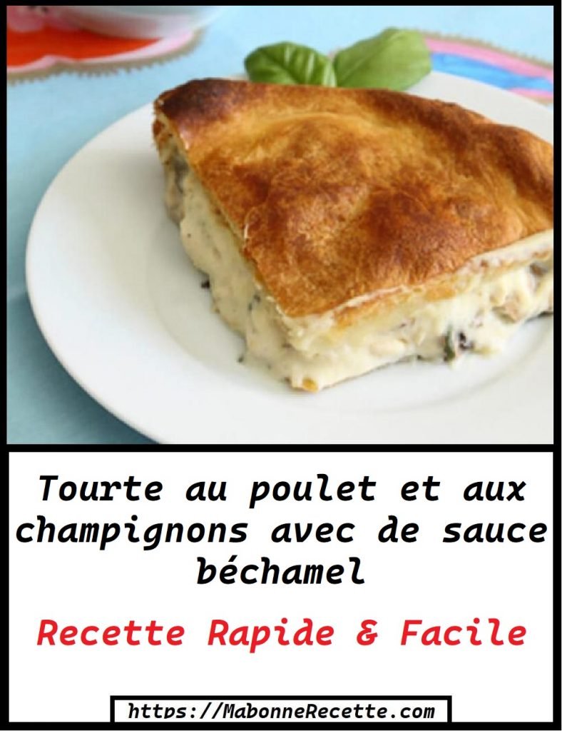 Tourte au poulet et aux champignons avec de sauce béchamel