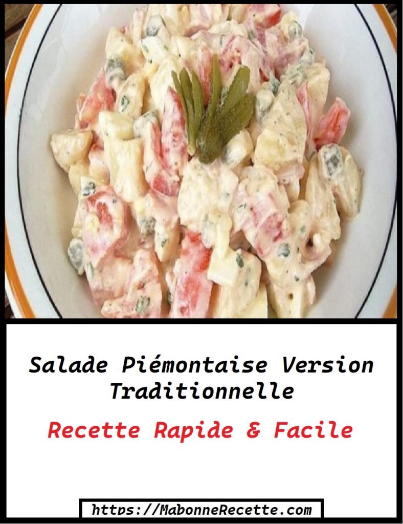 Salade Piémontaise Version Traditionnelle