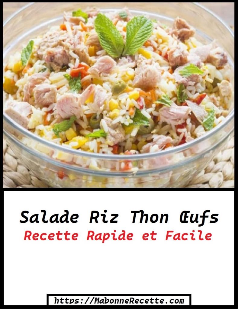 Salade Riz Thon Œufs 